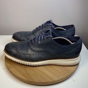 Cole Haan Dark Blue Oxfords with White Sole
